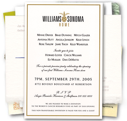 Williams-Sonoma announcement sample