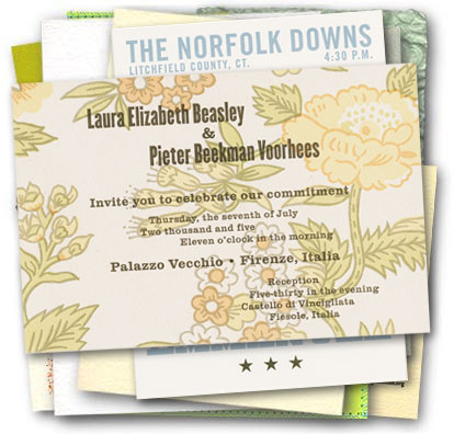 Beasley/Voorhees wedding invitation sample