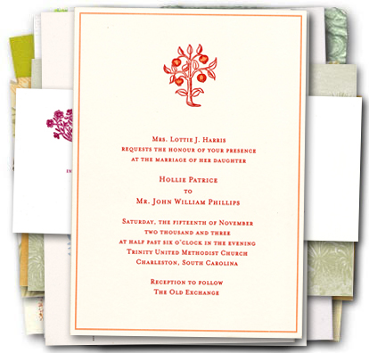 Harris/Phillips wedding invitation sample